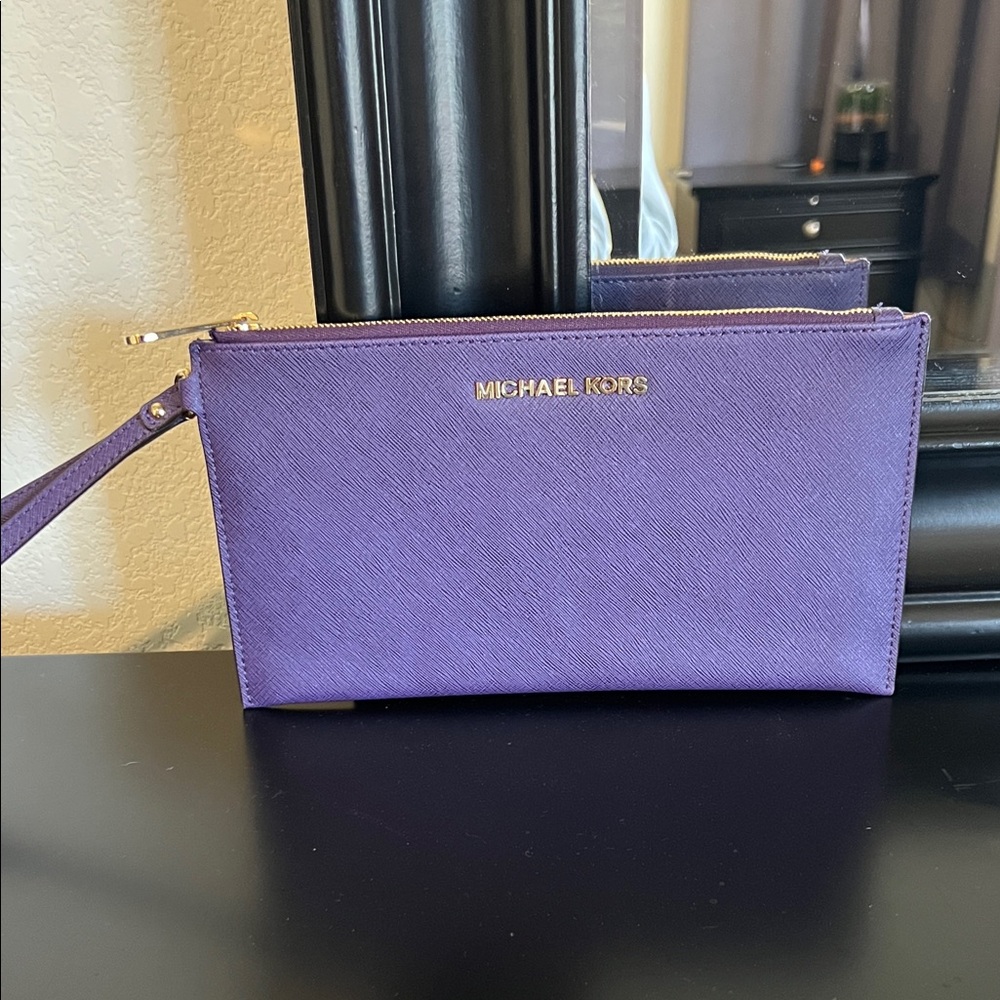 Michael Kors Violet Wristlet Clutch